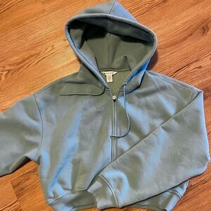 Athleta Forever Fleece Cropped Zip-Up Hoodie size Small